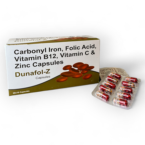 PCD Pharma Franchise Carbonyl Iron, Folic Acid, Vitamin B12, Vitamin C and Zinc Capsules